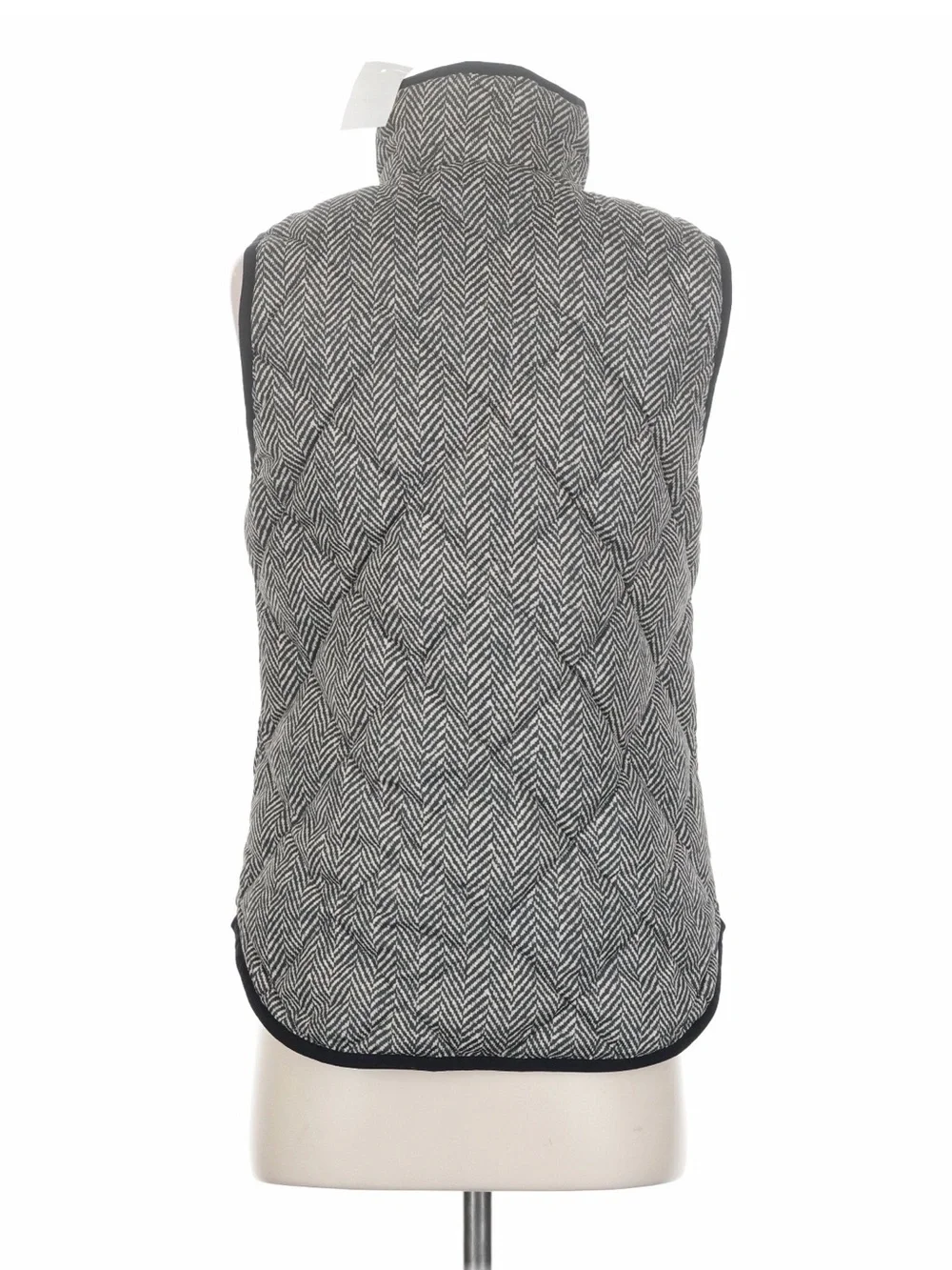 NWT! J. Crew Black Printed Quilted Waterfowl Feathers Down Puffer Vest. Size XS.